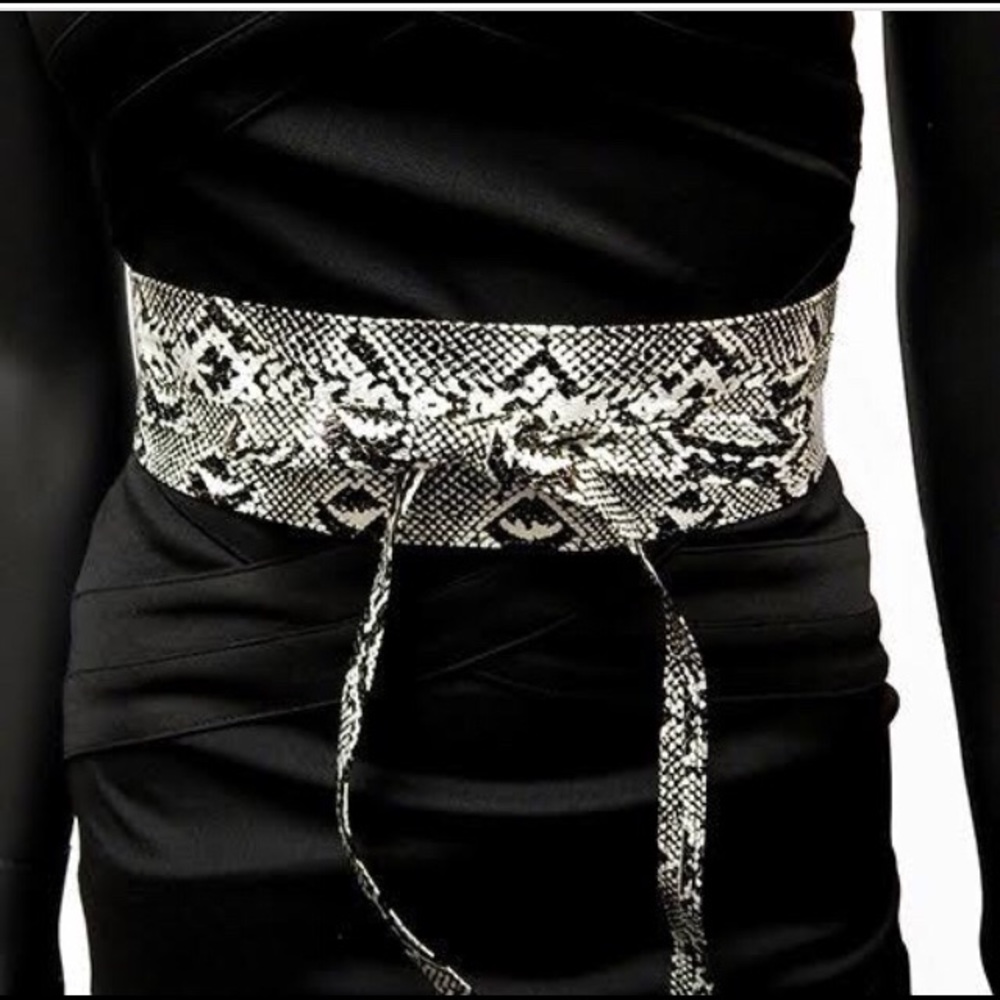 Snake Print Wrap Belt